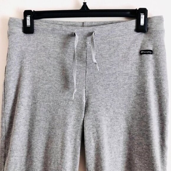 champion Pant M Cropped Lounge Gray Drawstring Ribbed - Picture 4 of 11